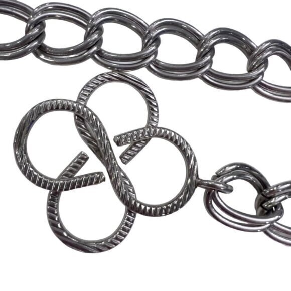 Silver Chain Waist Belt Celtic Irish Tassel Up to 39" Business Casual BOHO CUTE! - Picture 2 of 9